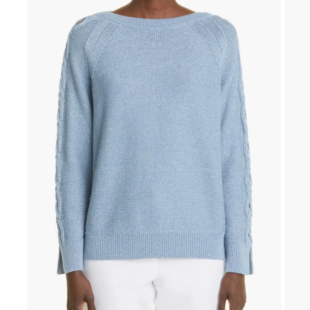 Lafayette 148 Twist Sleeve Detail Sweater